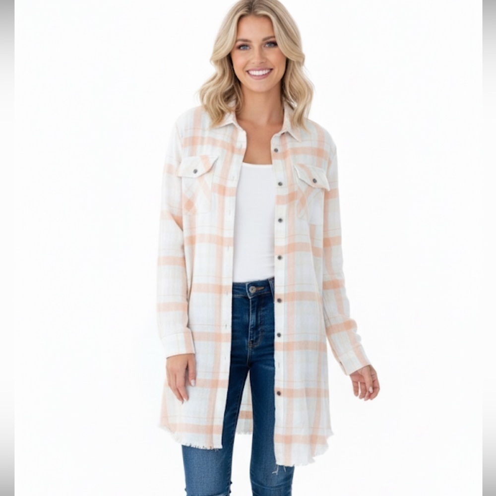 True Craft size large plaid tunic top